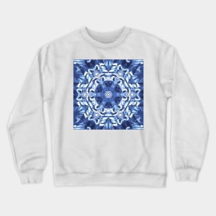 detailed creative pattern and design hexagonal kaleidoscopic style in shades of BLUE Crewneck Sweatshirt